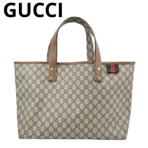 Gucci Beige and Brown Signature Tote
